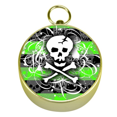 Deathrock Skull Gold Compass from ArtsNow.com Front