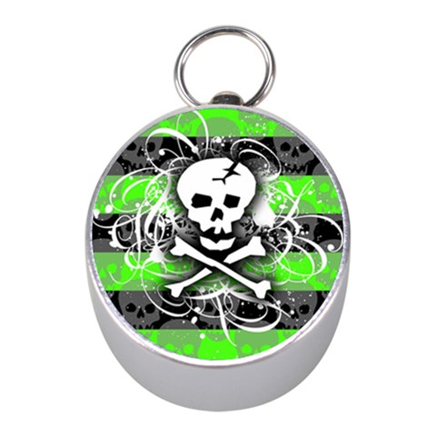 Deathrock Skull Silver Compass (Mini) from ArtsNow.com Front