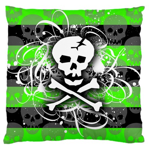 Deathrock Skull Large Flano Cushion Case (One Side) from ArtsNow.com Front