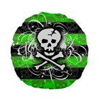 Deathrock Skull Standard 15  Premium Flano Round Cushion 