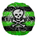 Deathrock Skull Large 18  Premium Flano Round Cushion 
