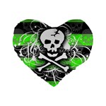 Deathrock Skull Standard 16  Premium Flano Heart Shape Cushion 