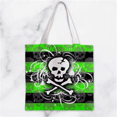 Deathrock Skull Zipper Grocery Tote Bag from ArtsNow.com Front