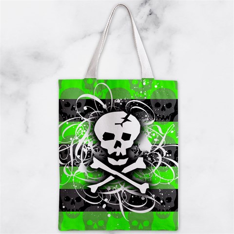 Deathrock Skull Zipper Classic Tote Bag from ArtsNow.com Front