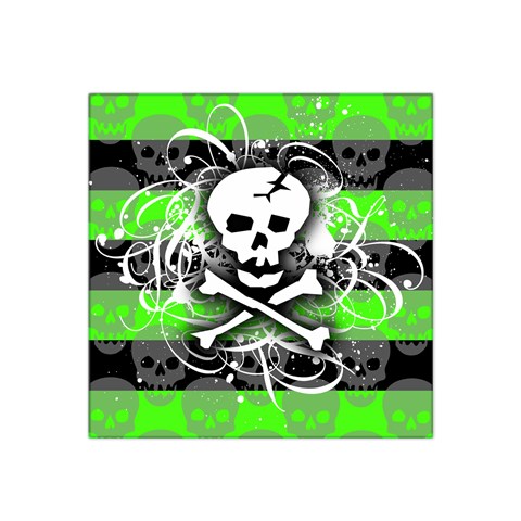 Deathrock Skull Satin Bandana Scarf from ArtsNow.com Front