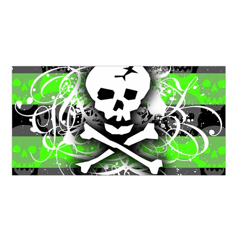 Deathrock Skull Satin Shawl from ArtsNow.com Front