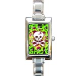 Deathrock Skull & Crossbones Rectangle Italian Charm Watch