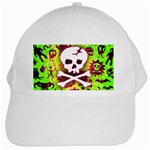 Deathrock Skull & Crossbones White Cap