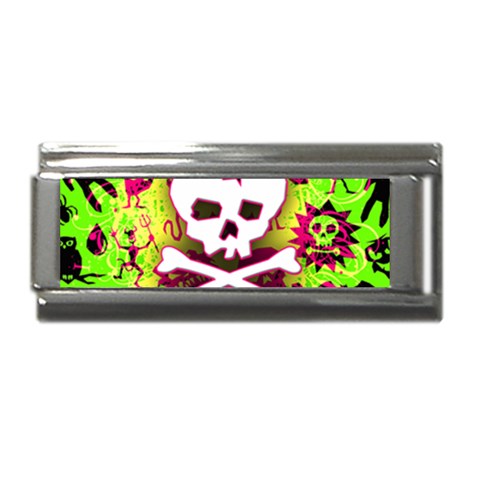 Deathrock Skull & Crossbones Superlink Italian Charm (9mm) from ArtsNow.com Front