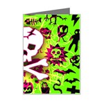 Deathrock Skull & Crossbones Mini Greeting Card