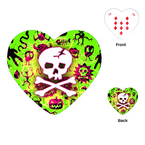 Deathrock Skull & Crossbones Playing Cards Single Design (Heart) from ArtsNow.com Front