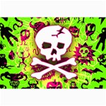 Deathrock Skull & Crossbones Canvas 12  x 18 