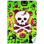 Deathrock Skull & Crossbones Canvas 12  x 18 