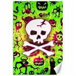 Deathrock Skull & Crossbones Canvas 24  x 36 