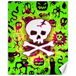 Deathrock Skull & Crossbones Canvas 11  x 14 