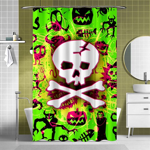 Deathrock Skull & Crossbones Shower Curtain 48  x 72  (Small) from ArtsNow.com Curtain(48  X 72 ) - 42.18 x64.8  Curtain(48  X 72 )
