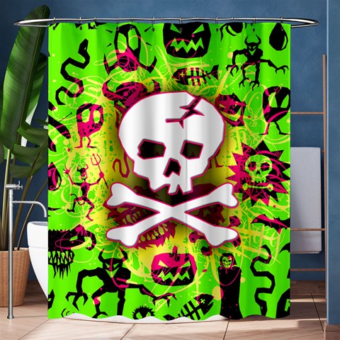 Deathrock Skull & Crossbones Shower Curtain 60  x 72  (Medium) from ArtsNow.com 60 x72  Curtain