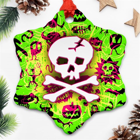 Deathrock Skull & Crossbones Snowflake Ornament (Two Sides) from ArtsNow.com Front