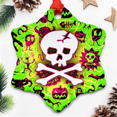 Deathrock Skull & Crossbones Snowflake Ornament (Two Sides) from ArtsNow.com Front