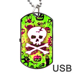 Deathrock Skull & Crossbones Dog Tag USB Flash (Two Sides) from ArtsNow.com Front