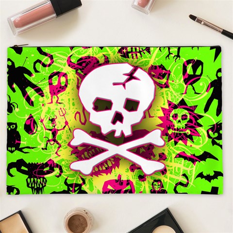 Deathrock Skull & Crossbones Cosmetic Bag (XXL) from ArtsNow.com Front