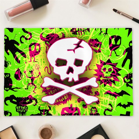Deathrock Skull & Crossbones Cosmetic Bag (XXL) from ArtsNow.com Front