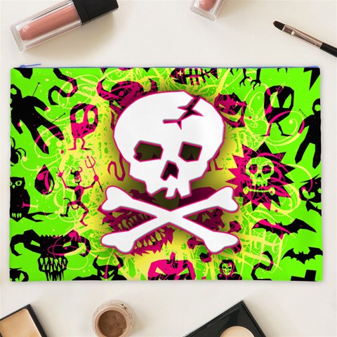 Deathrock Skull & Crossbones Cosmetic Bag (XXL) from ArtsNow.com Front