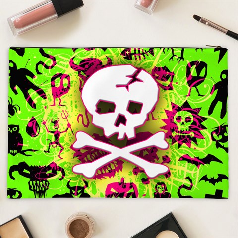 Deathrock Skull & Crossbones Cosmetic Bag (XXL) from ArtsNow.com Back