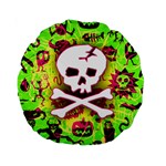 Deathrock Skull & Crossbones Standard 15  Premium Round Cushion 