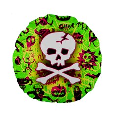 Deathrock Skull & Crossbones Standard 15  Premium Round Cushion  from ArtsNow.com Back