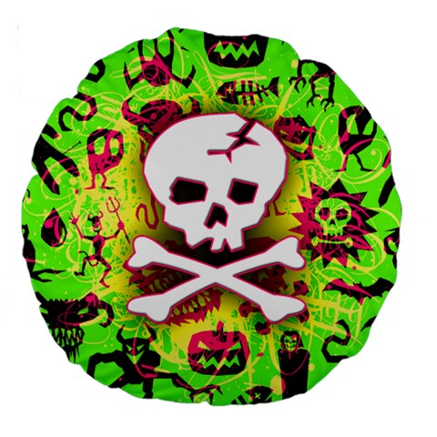 Deathrock Skull & Crossbones Large 18  Premium Round Cushion  from ArtsNow.com Front