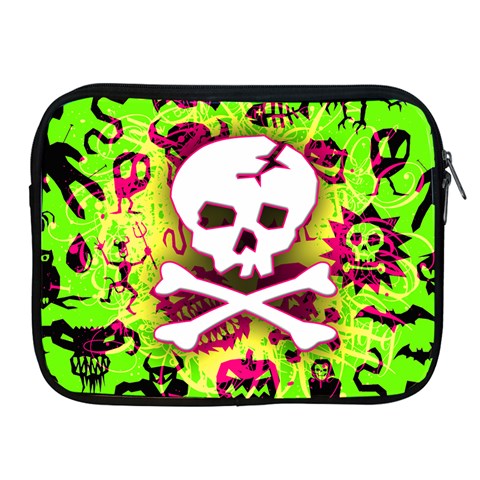 Deathrock Skull & Crossbones Apple iPad Zipper Case from ArtsNow.com Front