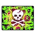 Deathrock Skull & Crossbones Double Sided Fleece Blanket (Small)