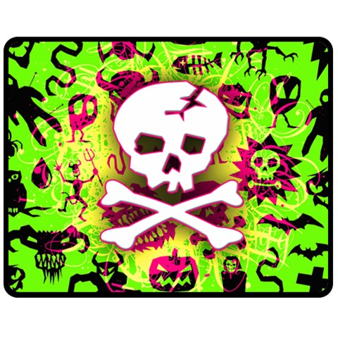 Deathrock Skull & Crossbones Double Sided Fleece Blanket (Medium) from ArtsNow.com 58.8 x47.4  Blanket Front
