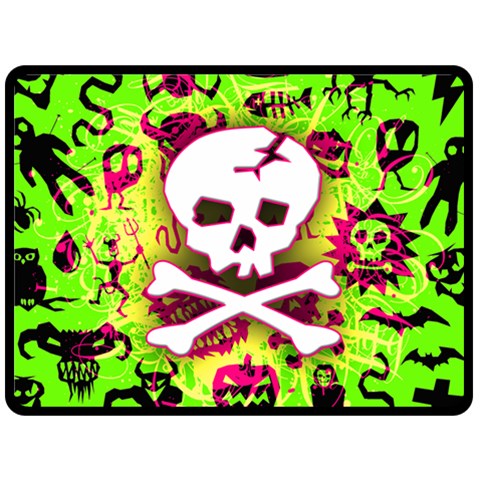 Deathrock Skull & Crossbones Double Sided Fleece Blanket (Large) from ArtsNow.com 80 x60  Blanket Front