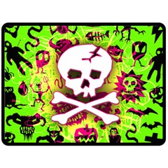 Deathrock Skull & Crossbones Double Sided Fleece Blanket (Large) from ArtsNow.com 80 x60  Blanket Back