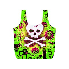 Deathrock Skull & Crossbones Full Print Recycle Bag (S) from ArtsNow.com Front