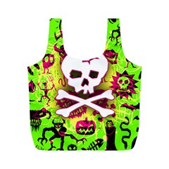 Deathrock Skull & Crossbones Full Print Recycle Bag (M) from ArtsNow.com Front