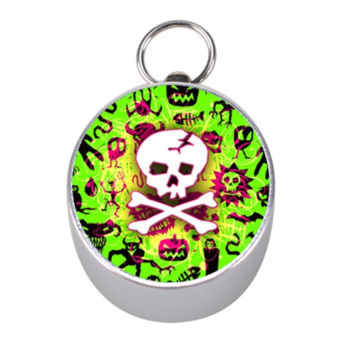 Deathrock Skull & Crossbones Silver Compass (Mini) from ArtsNow.com Front