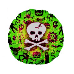 Deathrock Skull & Crossbones Standard 15  Premium Flano Round Cushion  from ArtsNow.com Back