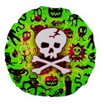 Deathrock Skull & Crossbones Large 18  Premium Flano Round Cushion 