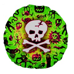 Deathrock Skull & Crossbones Large 18  Premium Flano Round Cushion  from ArtsNow.com Back