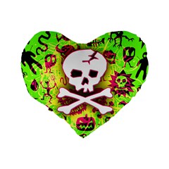 Deathrock Skull & Crossbones Standard 16  Premium Flano Heart Shape Cushion  from ArtsNow.com Back