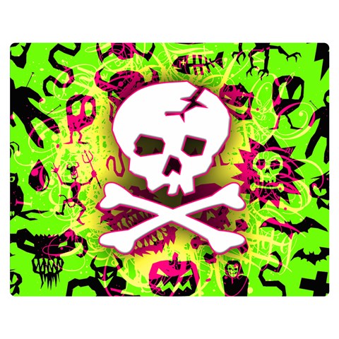 Deathrock Skull & Crossbones Double Sided Flano Blanket (Medium) from ArtsNow.com 60 x50  Blanket Front