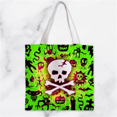 Deathrock Skull & Crossbones Zipper Grocery Tote Bag from ArtsNow.com Back