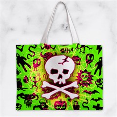 Deathrock Skull & Crossbones Zipper Mini Tote Bag from ArtsNow.com Front