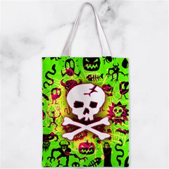 Deathrock Skull & Crossbones Zipper Classic Tote Bag from ArtsNow.com Front