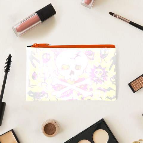 Deathrock Skull & Crossbones Cosmetic Bag (XS) from ArtsNow.com Front