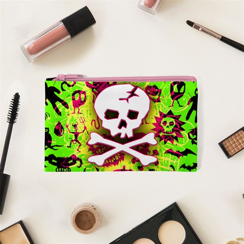 Deathrock Skull & Crossbones Cosmetic Bag (XS) from ArtsNow.com Front