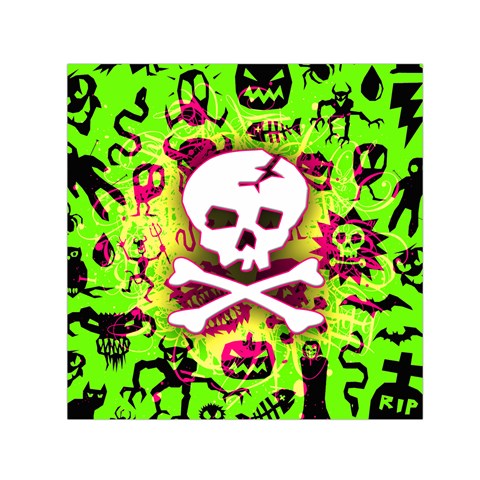 Deathrock Skull & Crossbones Small Satin Scarf (Square) from ArtsNow.com Front